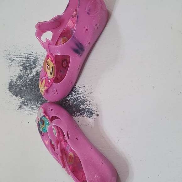 Paw Patrol Girls Shoes Pink Sparkly Silicone Jelly Shoes Size 11 GUC READ - Picture 5 of 10